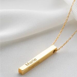 Gold Bar Pendant Necklace Perzonalized this for you,with your name  or your idea